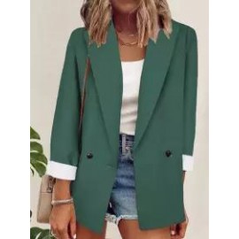Casual Loose Contrast Long Sleeve Blazer