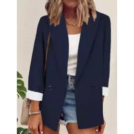 Casual Loose Contrast Long Sleeve Blazer