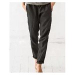 Casual Loose Solid Color Cotton Linen Pants