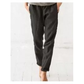 Casual Loose Solid Color Cotton Linen Pants