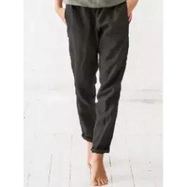 Casual Loose Solid Color Cotton Linen Pants