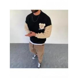 Fleece Panel Crew Neck Sweatshirt