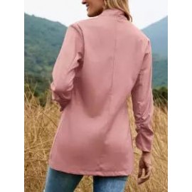 Casual Loose Solid Color Long Sleeve Cardigan Blazer