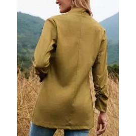 Casual Loose Solid Color Long Sleeve Cardigan Blazer