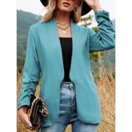 Casual Loose Solid Color Long Sleeve Cardigan Blazer