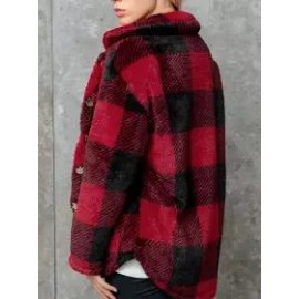 Loose Check Lamb Plush Jacket
