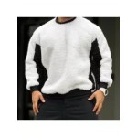 Cashmere Stitching Crew Neck Sweatshirt