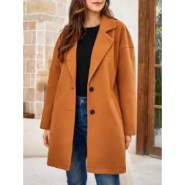 Women's Solid Color Long-sleeved Coat