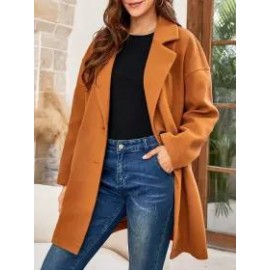 Women's Solid Color Long-sleeved Coat