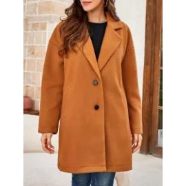 Women's Solid Color Long-sleeved Coat