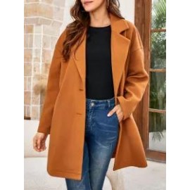 Women's Solid Color Long-sleeved Coat