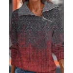 Casual Vintage Paisley Print Long Sleeve Sweatshirt
