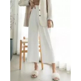 High waist drape straight-leg pants