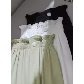 High waist drape straight-leg pants