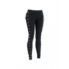 Gothic punk style lace-up hip high waist pants