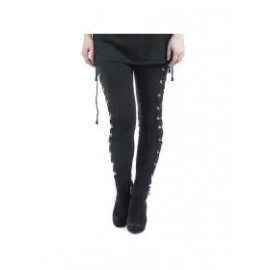 Gothic punk style lace-up hip high waist pants