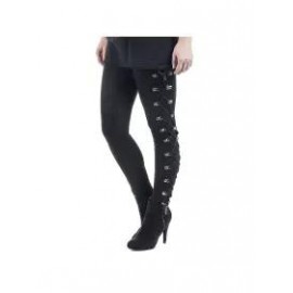 Gothic punk style lace-up hip high waist pants