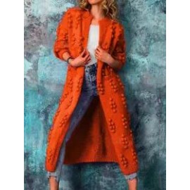 Fashion Poor Stitching Solid Color Sweater Coat