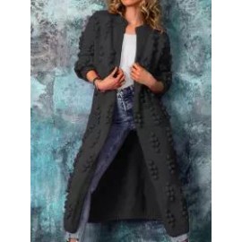 Fashion Poor Stitching Solid Color Sweater Coat