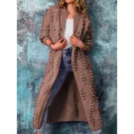 Fashion Poor Stitching Solid Color Sweater Coat
