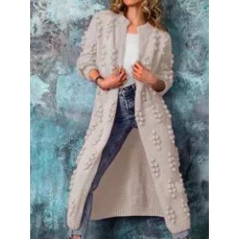 Fashion Poor Stitching Solid Color Sweater Coat