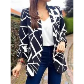 Fall/Autumn Fashion Print Lapel Blazer