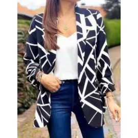 Fall/Autumn Fashion Print Lapel Blazer