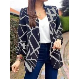 Fall/Autumn Fashion Print Lapel Blazer