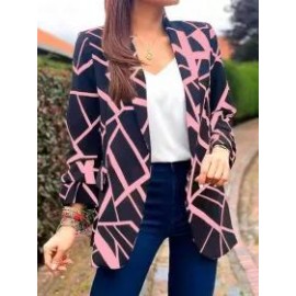 Fall/Autumn Fashion Print Lapel Blazer