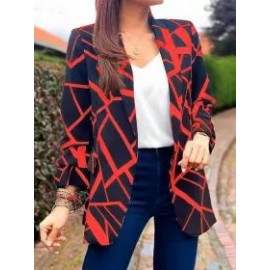 Fall/Autumn Fashion Print Lapel Blazer
