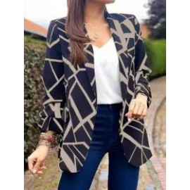 Fall/Autumn Fashion Print Lapel Blazer
