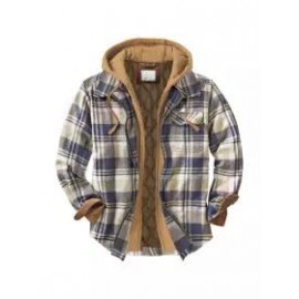 Men's Autumn & Winter Outdoor Casual Checked Hooded Jacket