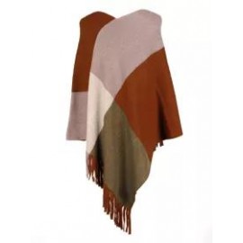 Coloured Tassel V-neck Cape