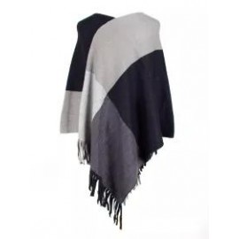 Coloured Tassel V-neck Cape