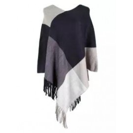 Coloured Tassel V-neck Cape