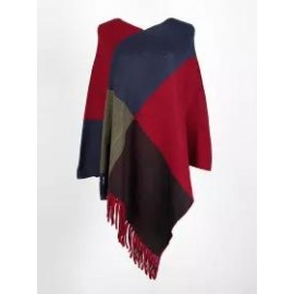 Coloured Tassel V-neck Cape
