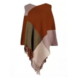 Coloured Tassel V-neck Cape