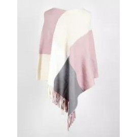 Coloured Tassel V-neck Cape