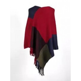 Coloured Tassel V-neck Cape