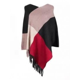 Coloured Tassel V-neck Cape