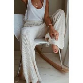 Casual knitted wide-leg pants