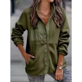 Casual Loose Lamb Wool Panel Single-Breasted Cardigan Coat