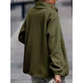 Casual Loose Lamb Wool Panel Single-Breasted Cardigan Coat
