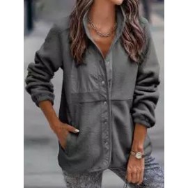 Casual Loose Lamb Wool Panel Single-Breasted Cardigan Coat
