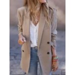 Fashion Solid Color Lapel Long Sleeve Casual Coat