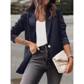 Casual Solid Color Long Sleeve Blazer