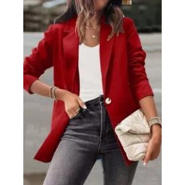 Casual Solid Color Long Sleeve Blazer