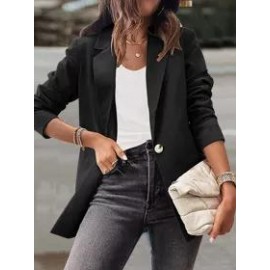 Casual Solid Color Long Sleeve Blazer