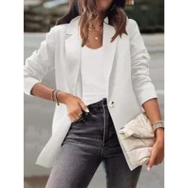 Casual Solid Color Long Sleeve Blazer