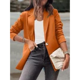 Casual Solid Color Long Sleeve Blazer